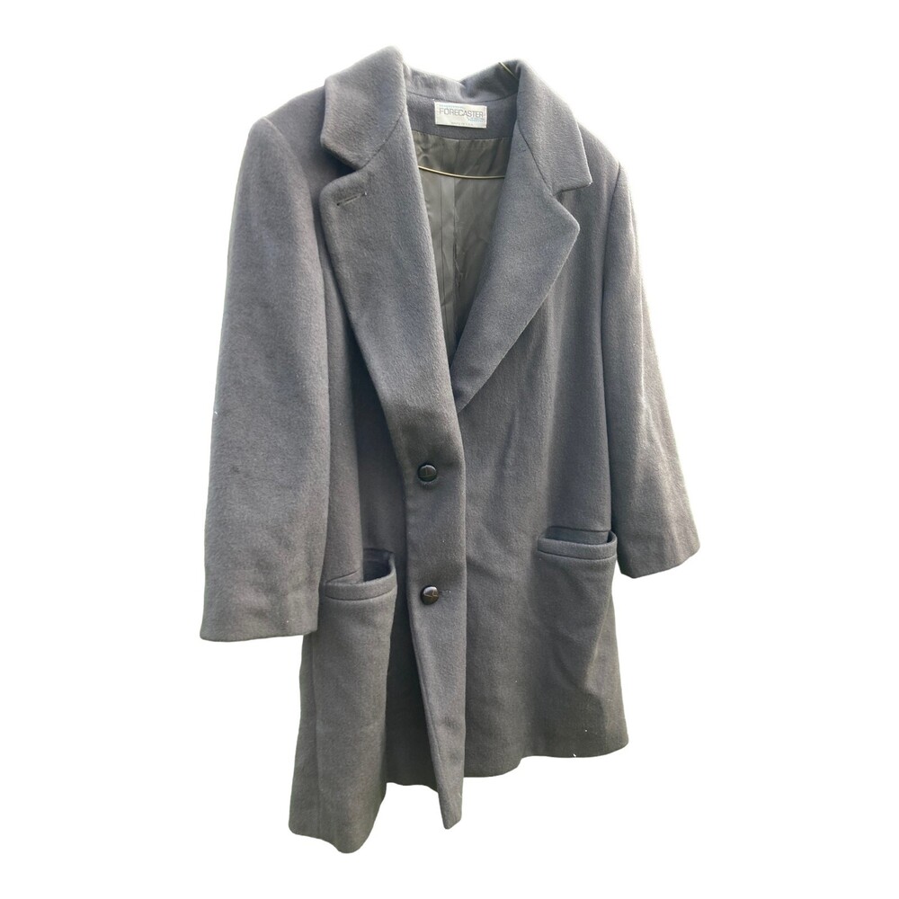 VTG Forecaster Boston Wool Dark Gray Winter Knee Dress Duffle Pea Coat Womens 12